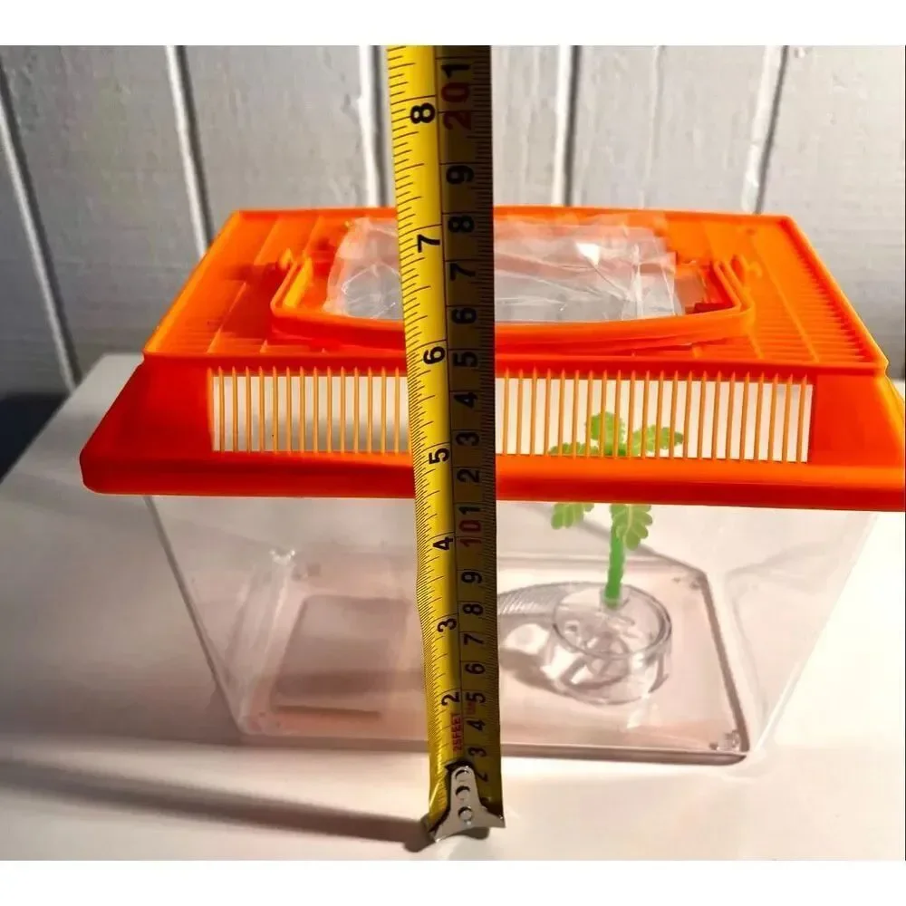 Portable Aquatic/Terrarium Tank, Plastic Carrier Cage with Lid and Handle NWT